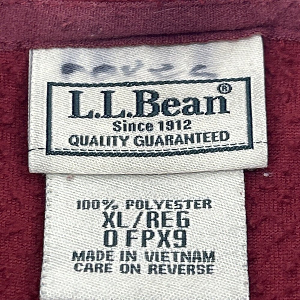 L.L. Bean Fleece‎ Jacket Men's Red XL Long Sleeve 1/4 Zip Pullover Zipper Pocket - Picture 2 of 7
